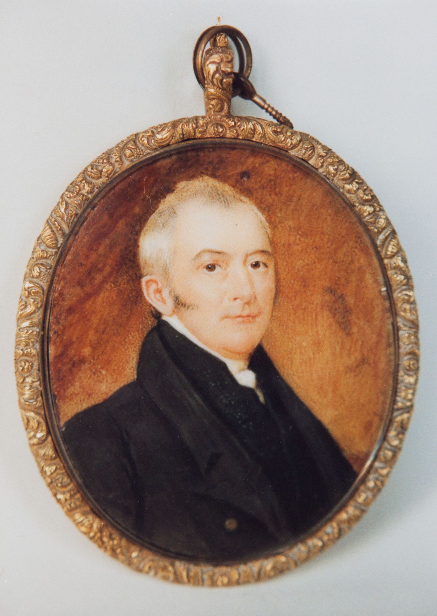 Portrait miniature believed to depict Sir Henry Browne Hayes by Adam Buck, c1824. 