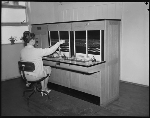 Chullora Telephone Exchange [operator at switchboard]