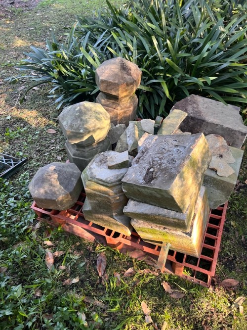 Sandstone blocks on a pallet