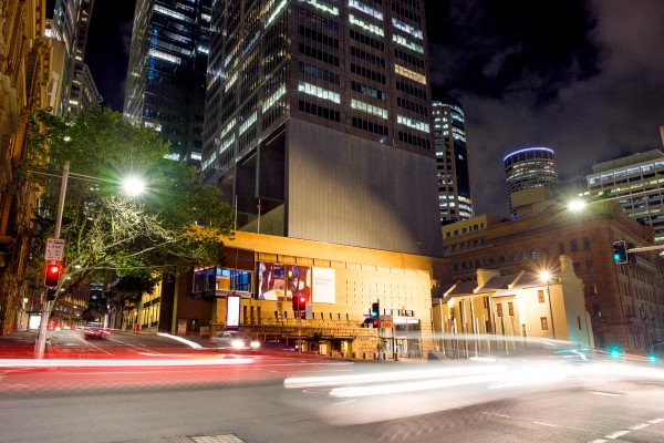 External evening view of the Museum of Sydney