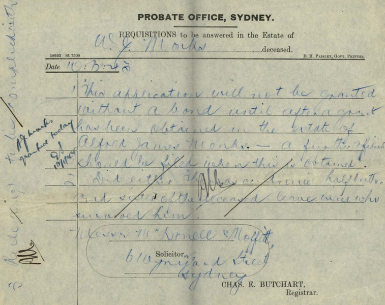 screenshot of digitised probate file