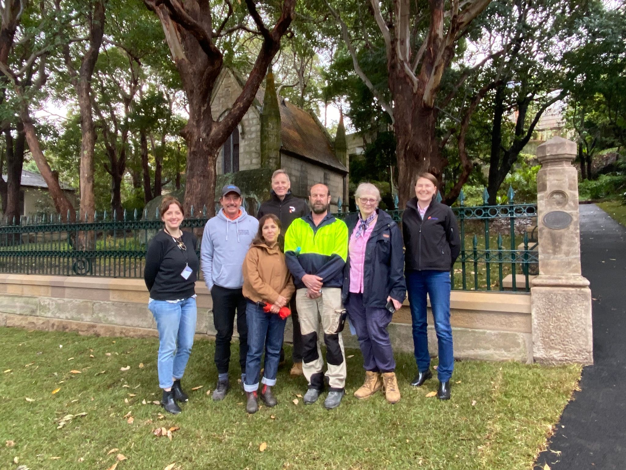 The team responsible for the restoration of the Wentworth Mausoleum perimeter fence