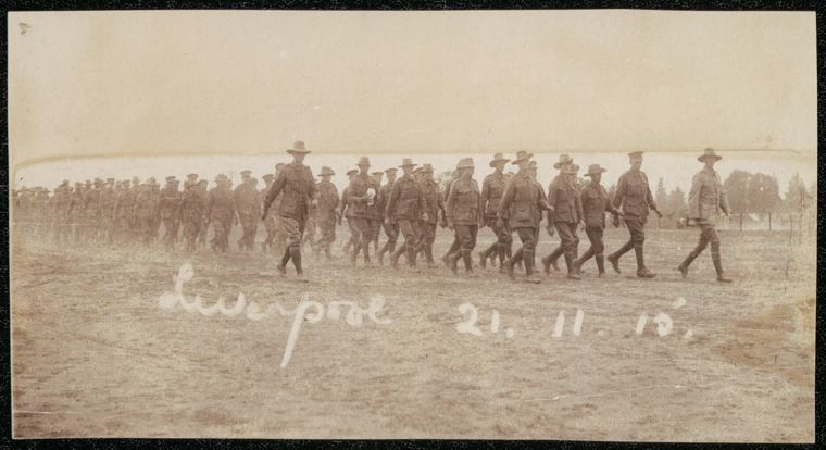 A group of soldiers marching