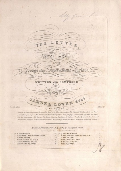 Cover page of sheet music The Letter