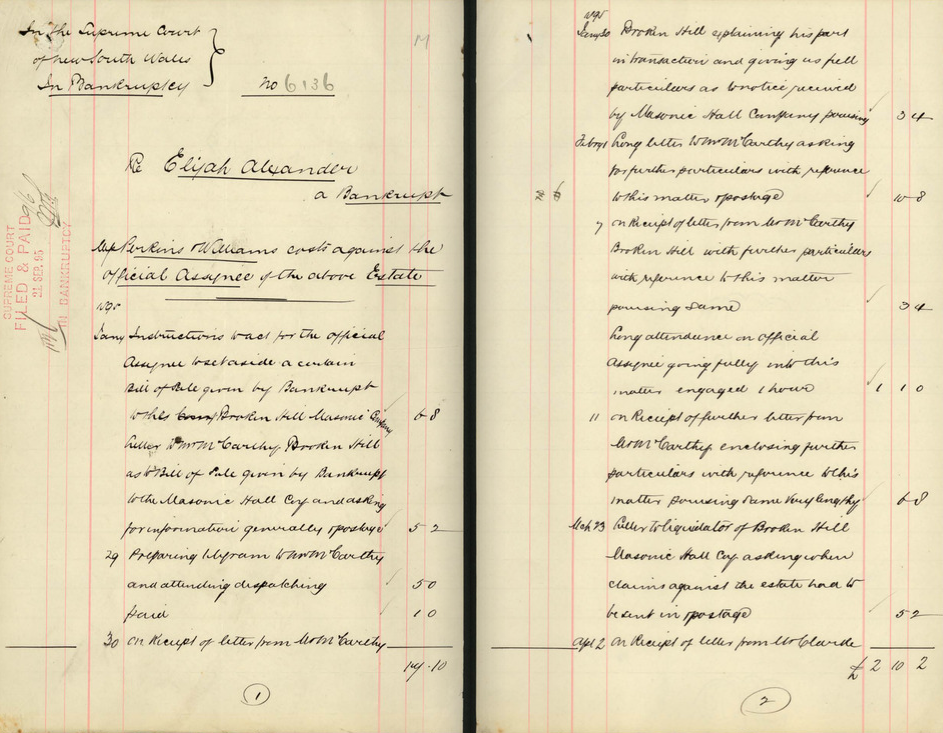 screenshot of pages from a bankruptcy file