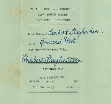 screenshot of page from digitised deceased estatefile