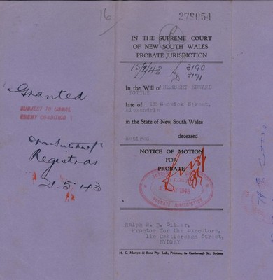 screenshot of page from digitised deceased estatefile