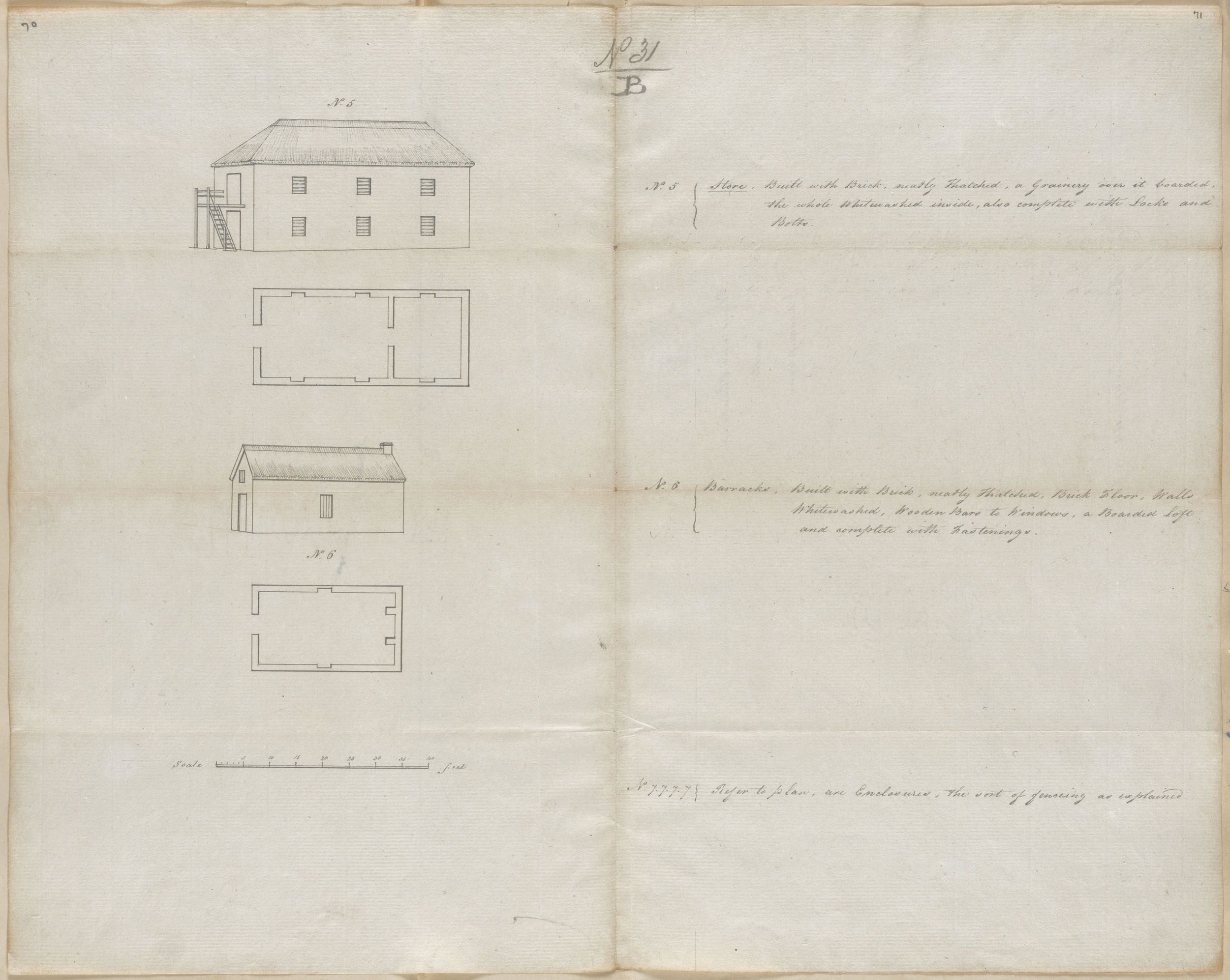 Hand drawn building sketches