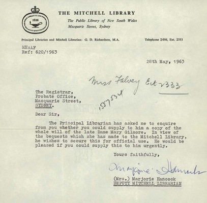 Probate file for Mary Gilmore