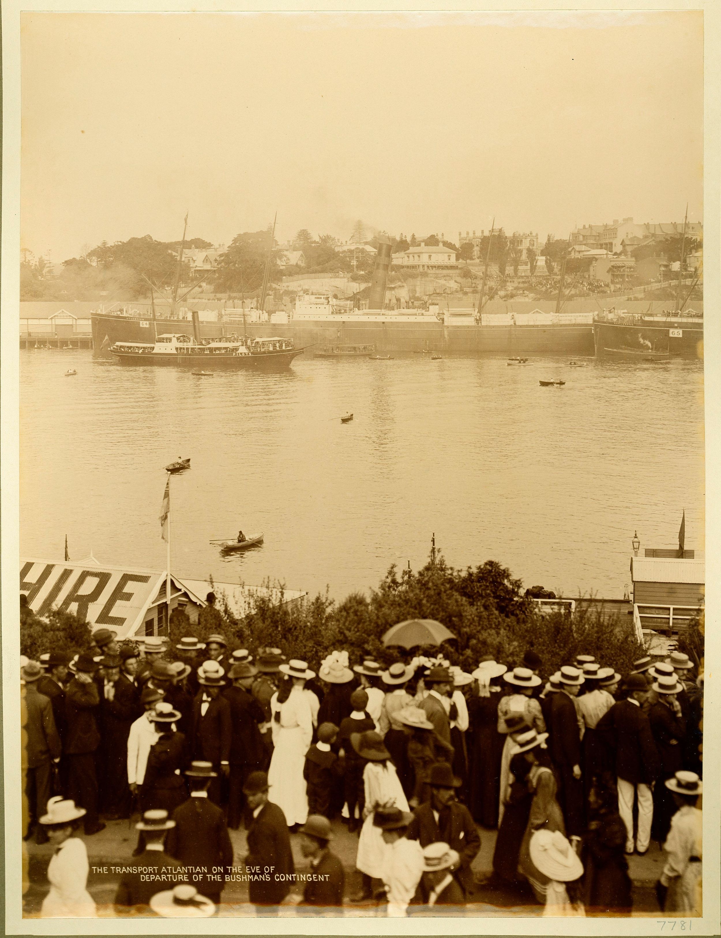 Crowds gathered at the harbour to watch the ships depart