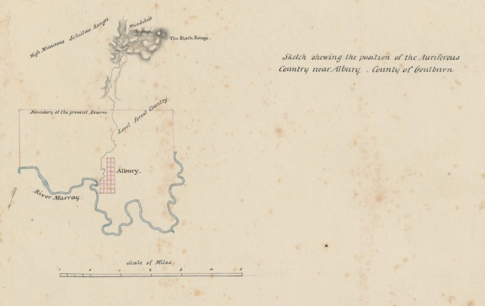 Albury Goulburn country, gold/auriferous area