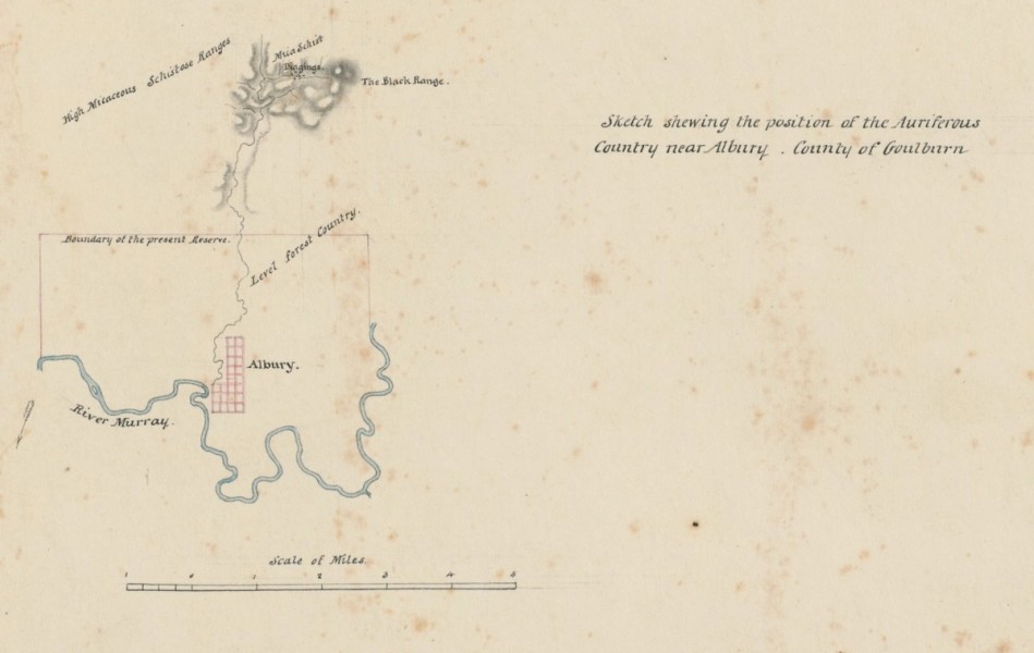Albury Goulburn country, gold/auriferous area 