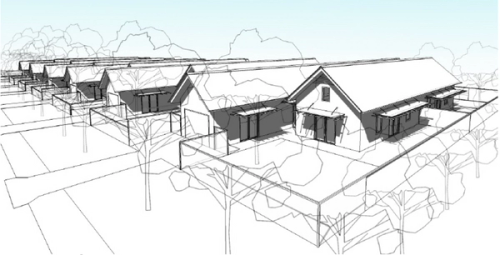 Sketch of a row of houses