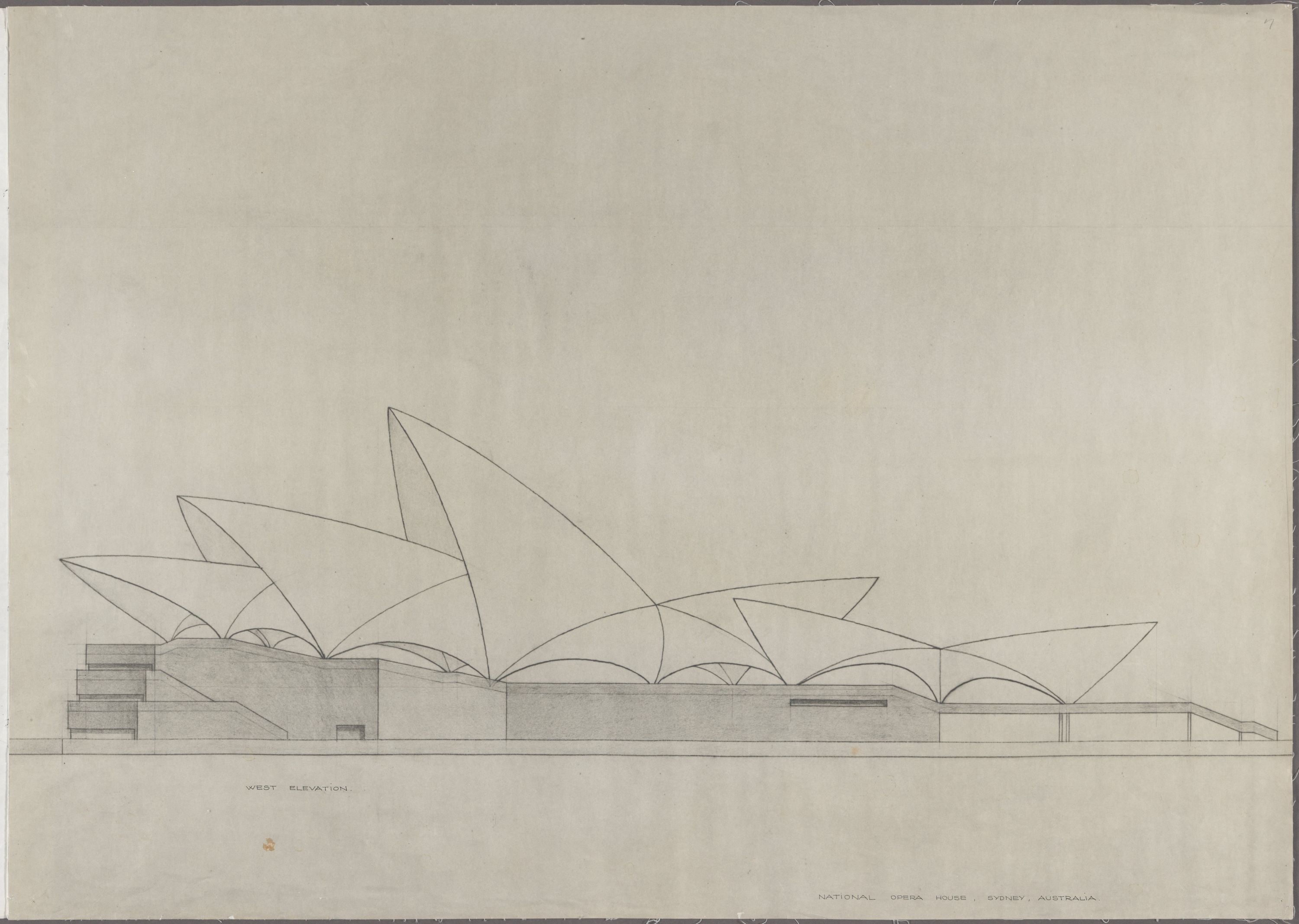 Plan showing west elevation