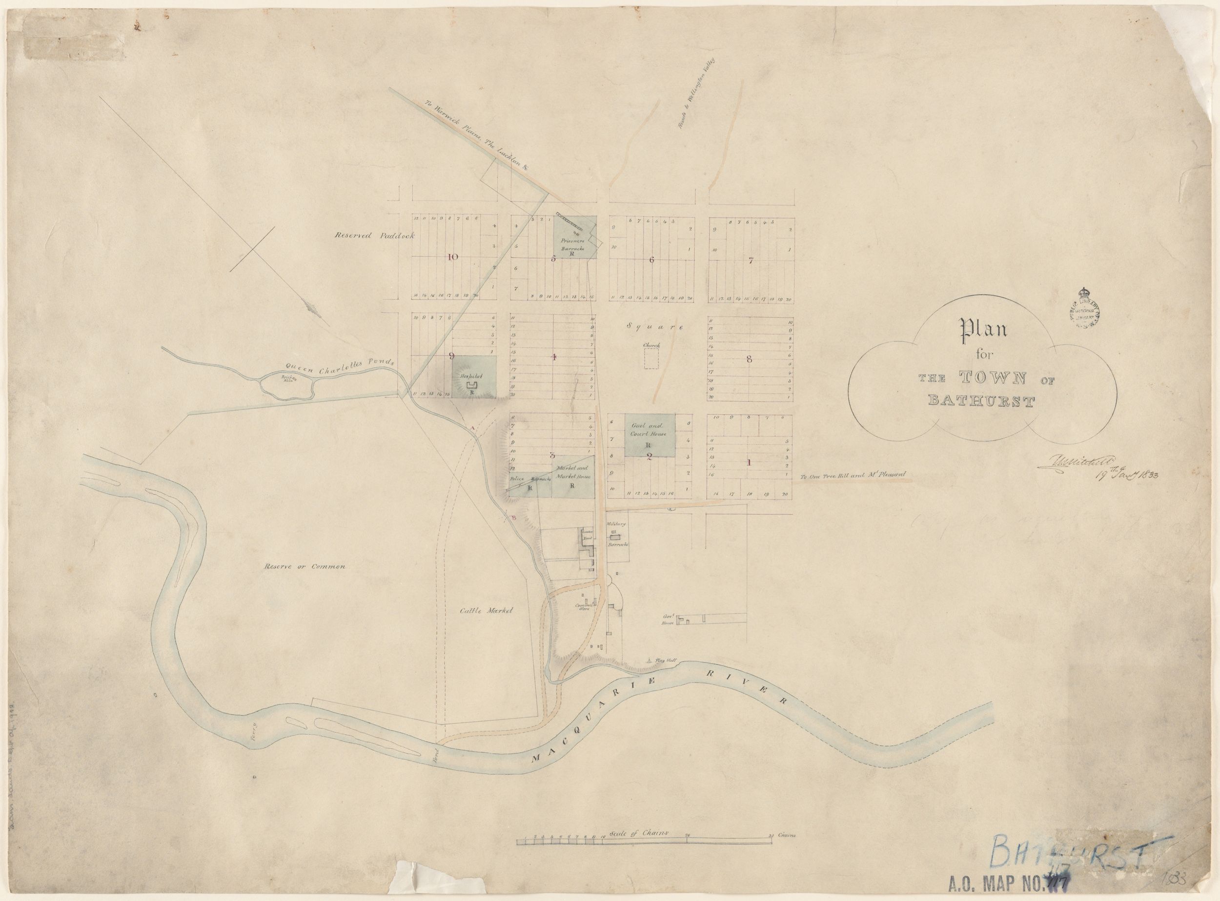 1833 plan of Bathurst