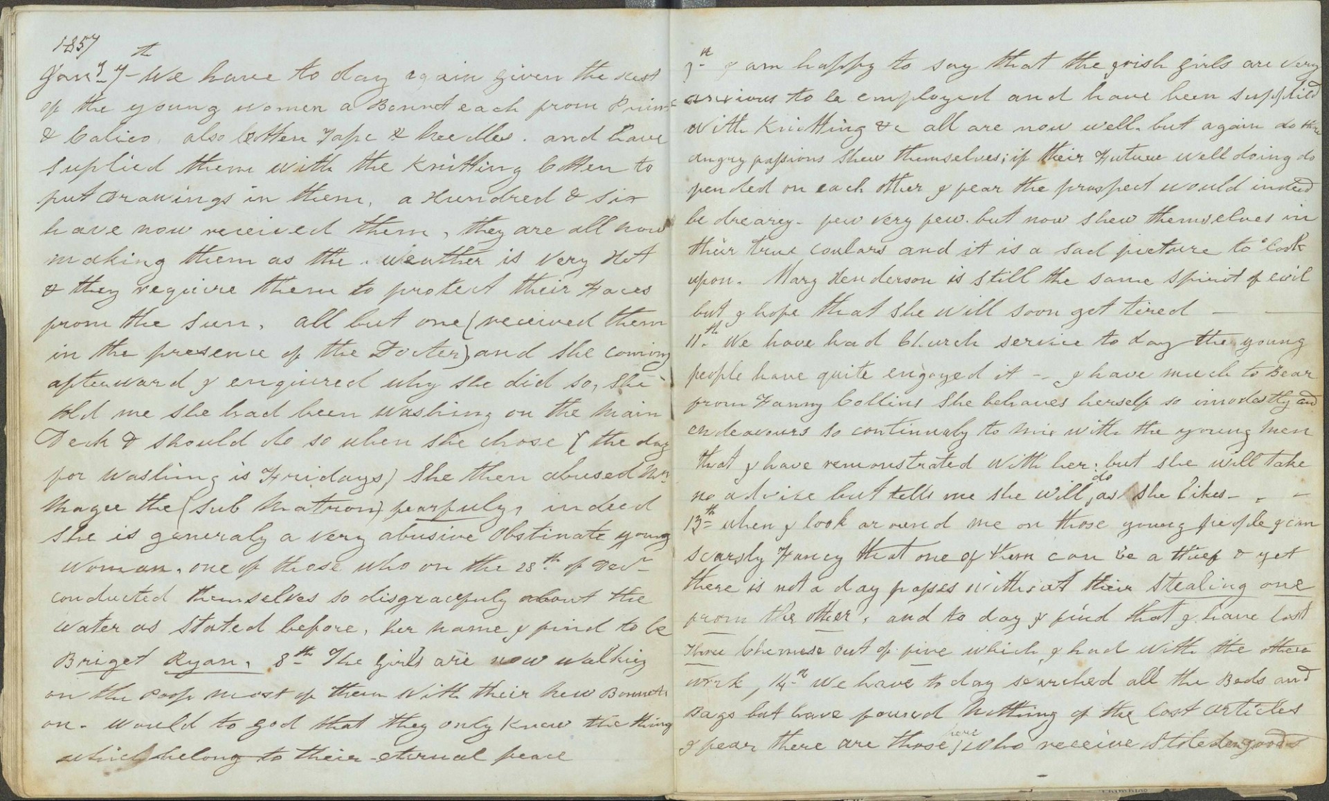January entry in the diary