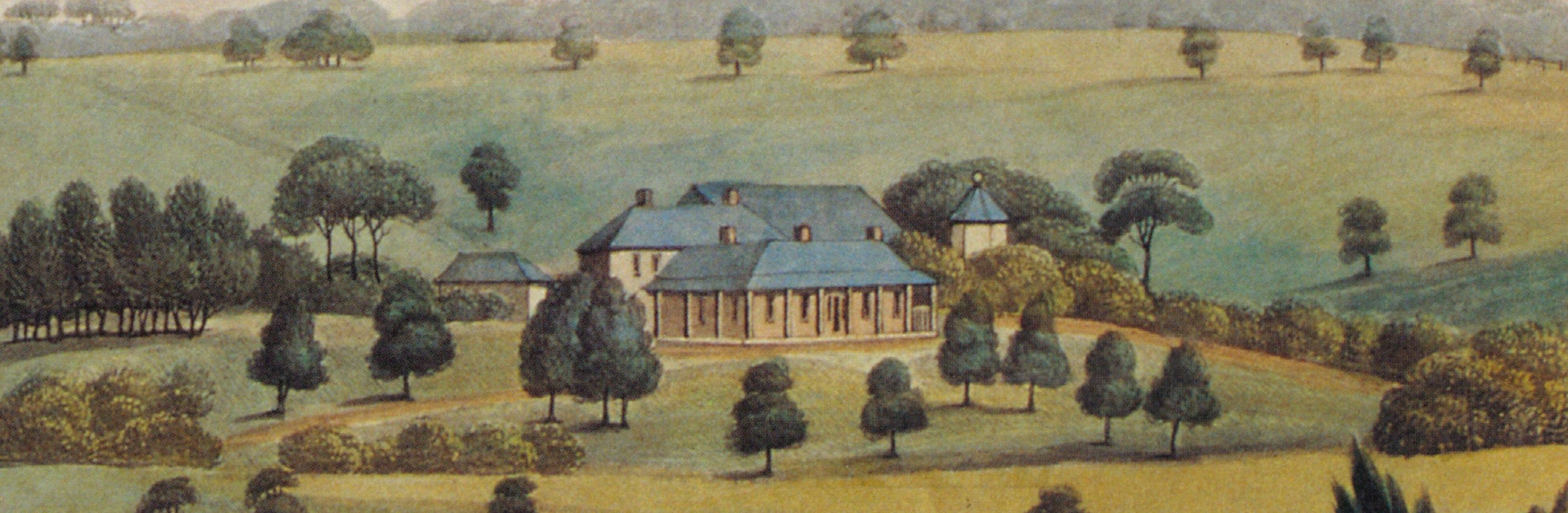 The cover of the guidebook features a view of the estate by convict artist Joseph Lycett published in ‘Views in Australia’ in 1824.