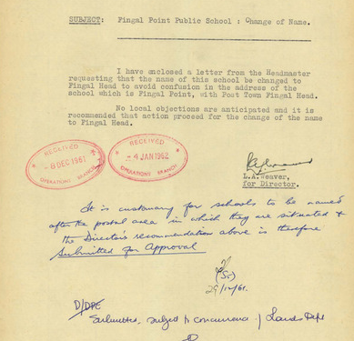 screenshot of page from digitised school file