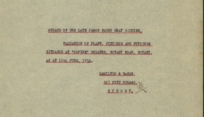 Screenshot of the front page of a deceased estate file