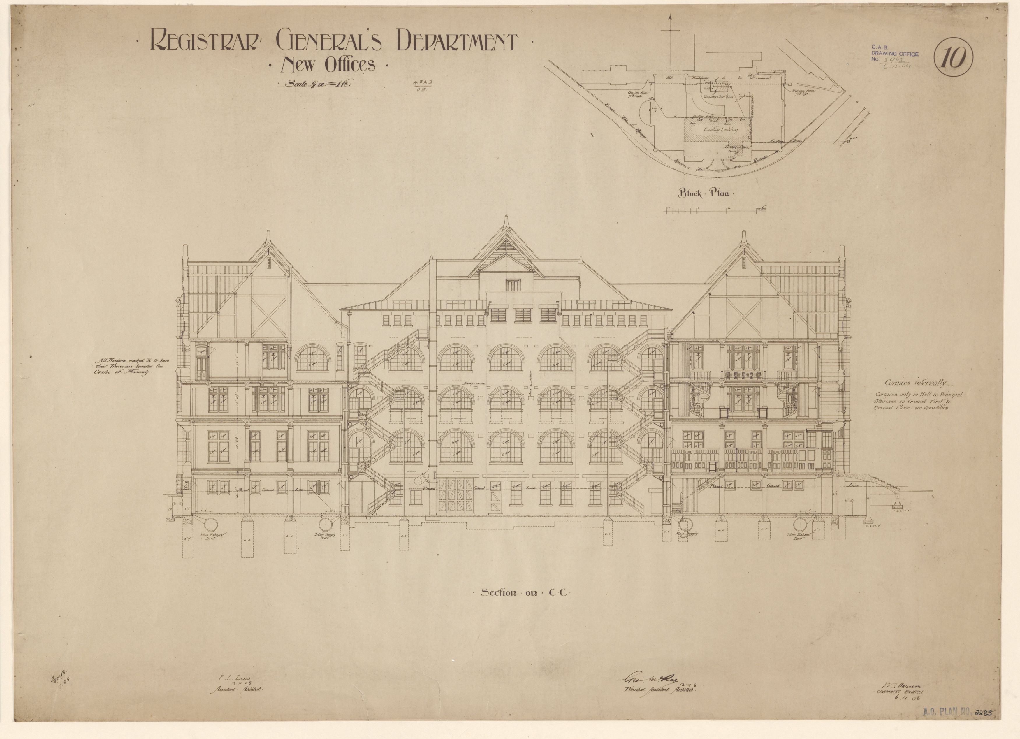 Plan of the Register General's offices