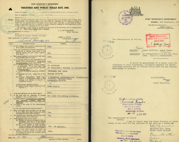screenshot of page from digitised theatre file
