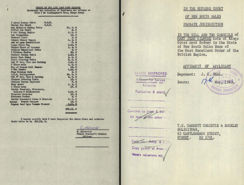 screenshot of digitised probate file
