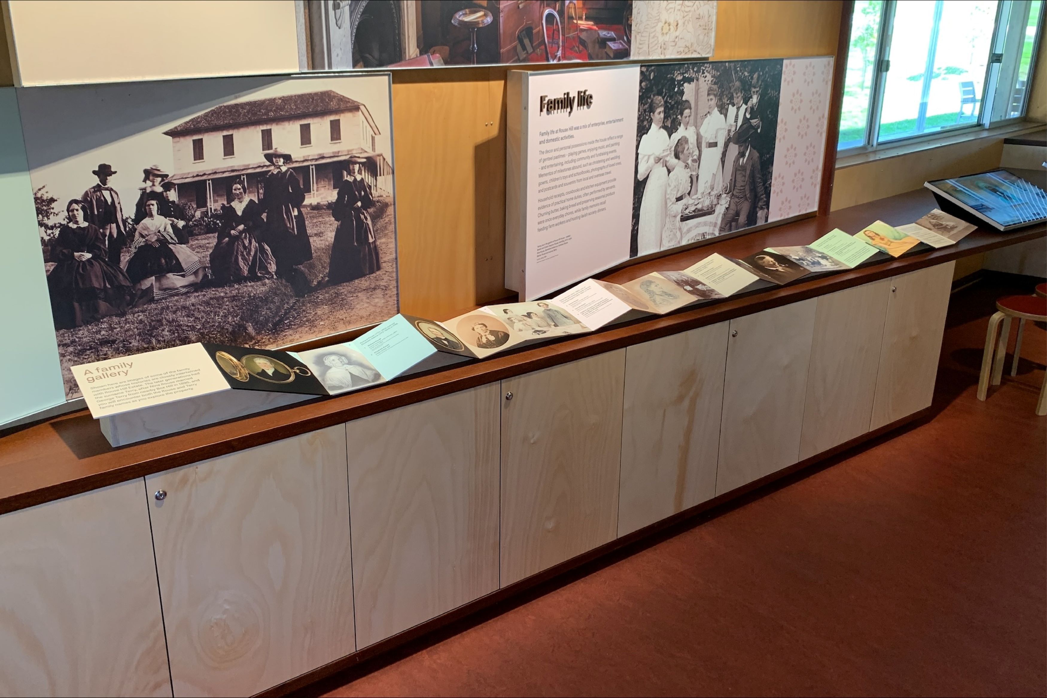 The family album display at the visitor centre at Rouse Hill Estate