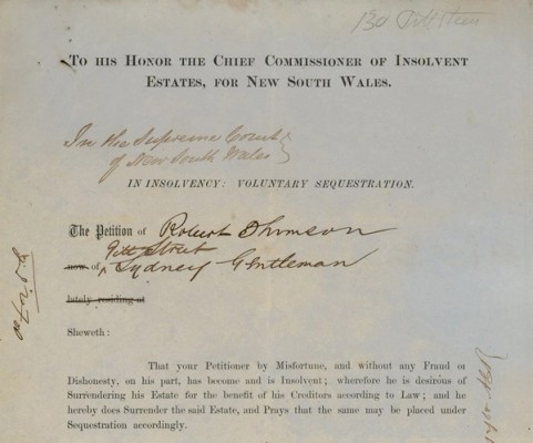 screenshot of a page from an insolvency file