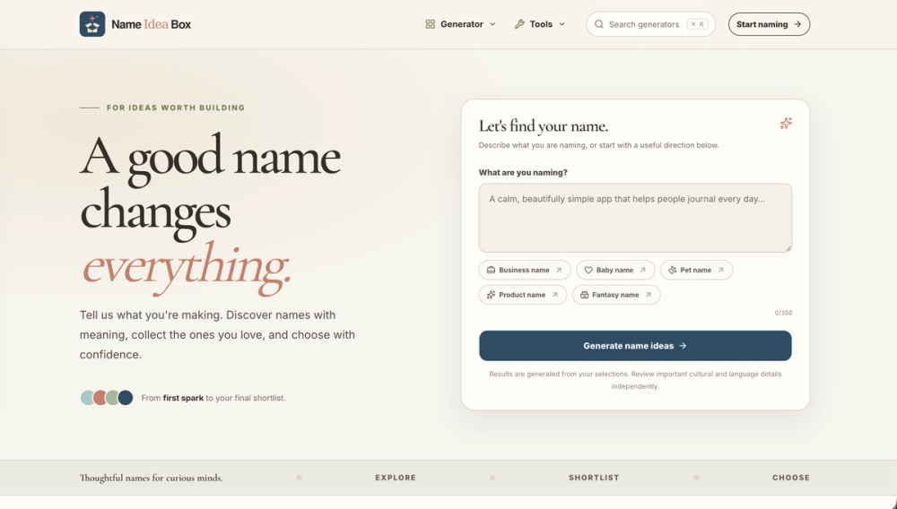 image of Name Idea Box image of Name Idea Box