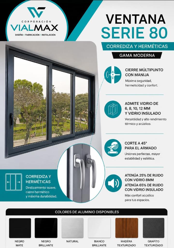 Ventana Serie 80  - Vialmax Lima
