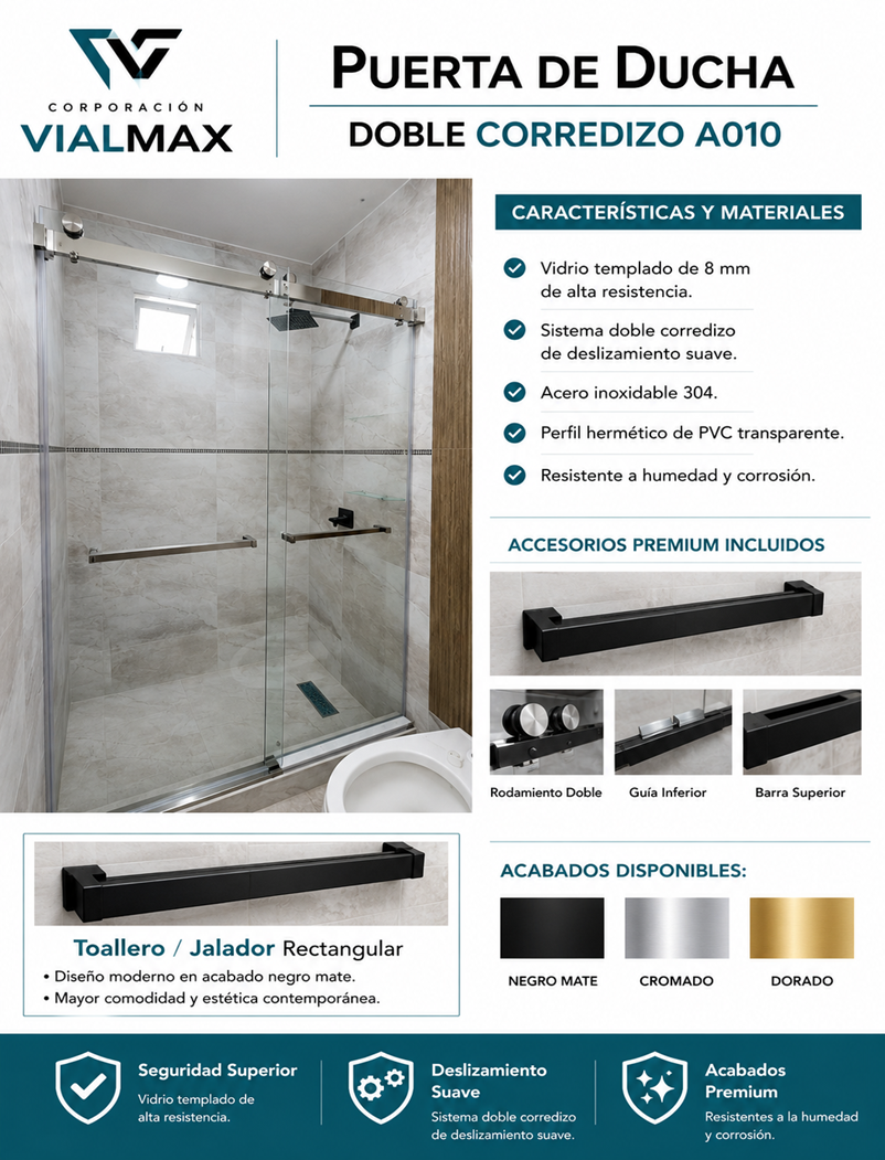 Ventana Puerta de Ducha A010 - Vialmax Lima