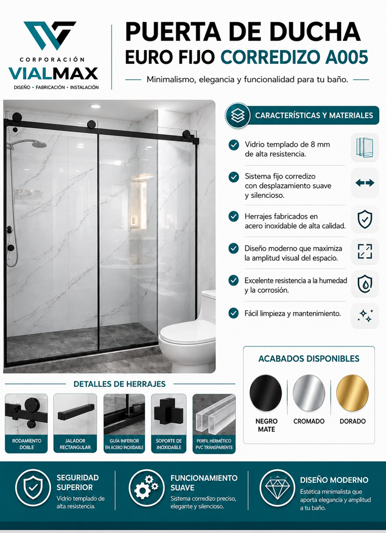 Ventana Puerta de ducha A005 - Vialmax Lima