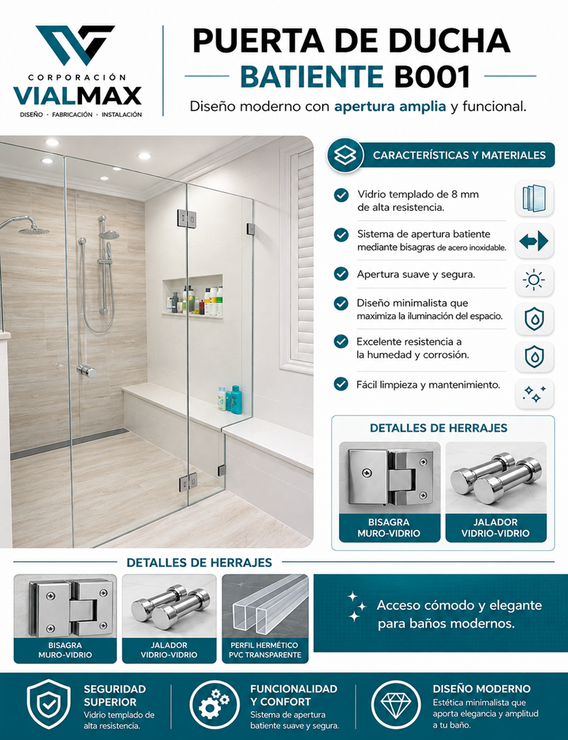 Ventana Puerta de ducha batiente B001 - Vialmax Lima