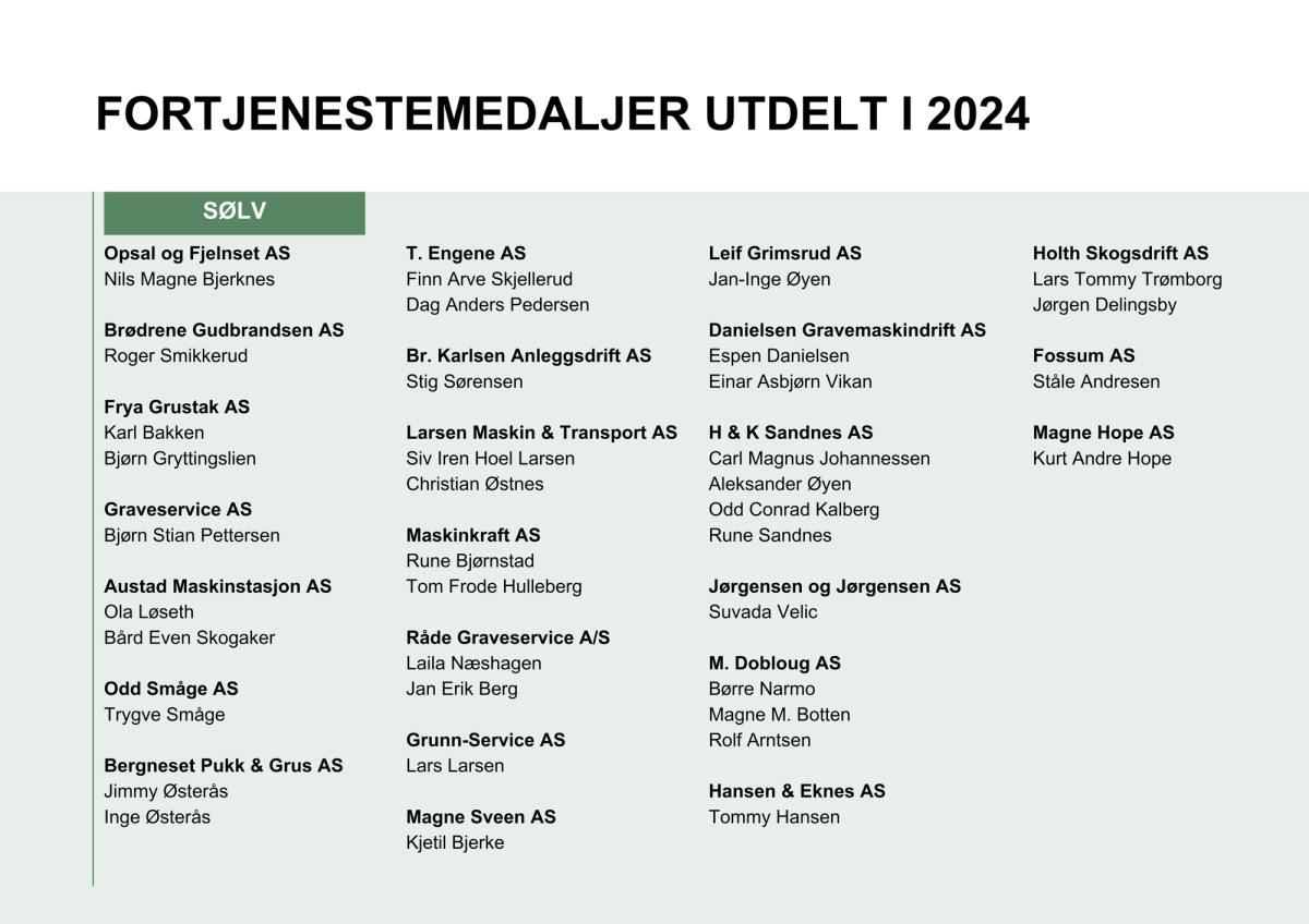 Fortjenestemedaljer 1