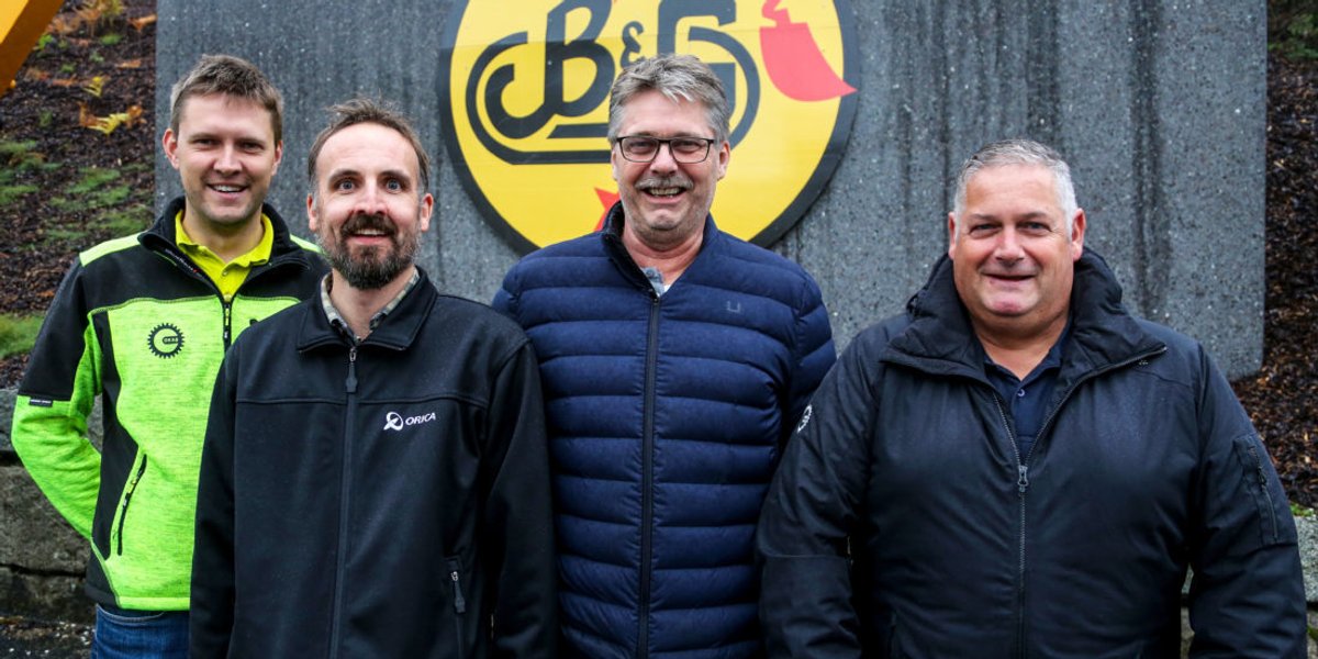 Jan Kristian Løland (OKAB), Paul Ivar Hov (B&G), Øyvind Langemyr (B&G) og Stig Dybdahl (OKAB). (Foto: Runar F. Daler).