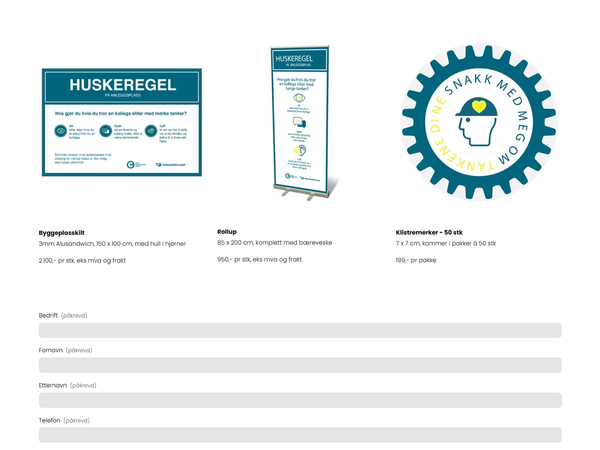 Byggeplasskilt, klistermerker og rollup