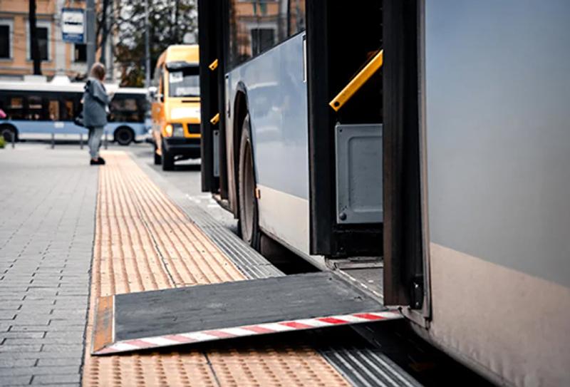 a ramp from bus deployed