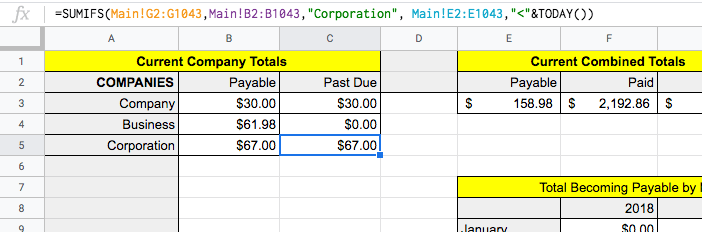 screenshot of report columns with sample data values