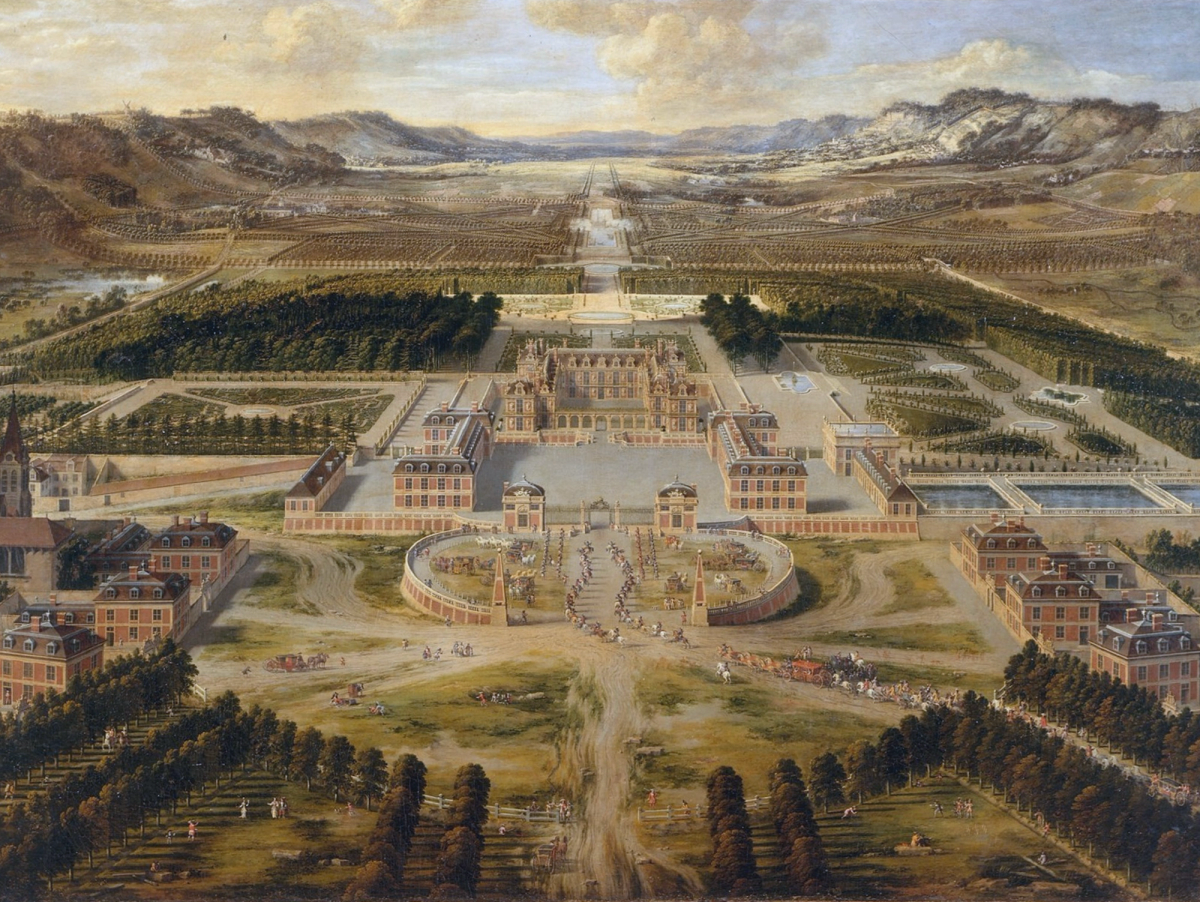 View of the Château de Versailles and the gardens from the Avenue de Paris, Pierre Patel, 1668.