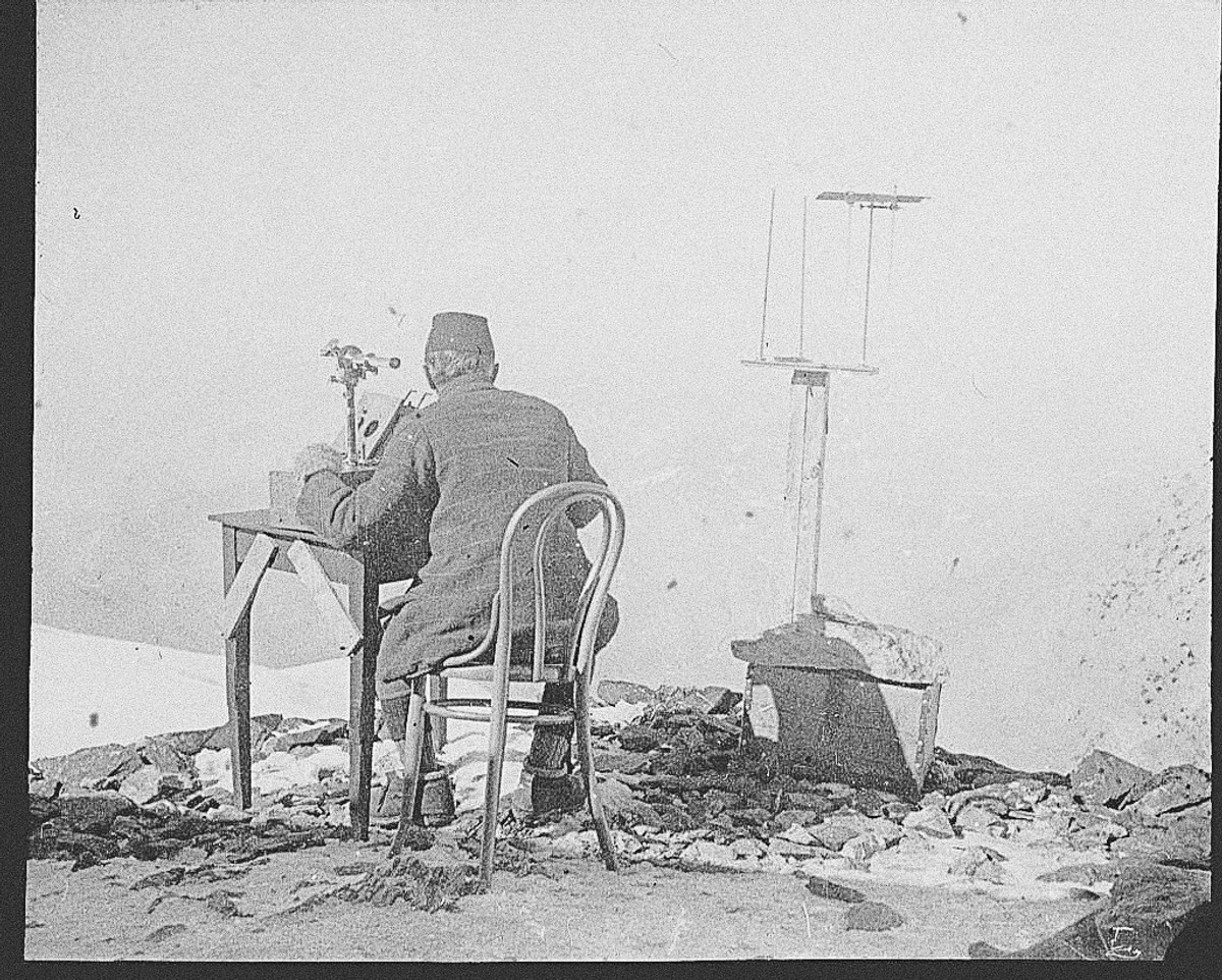 Joseph Vallot at the Mont Blanc Observatory, ca. 1900. Chamonix-Mont-Blanc Alpine Museum.