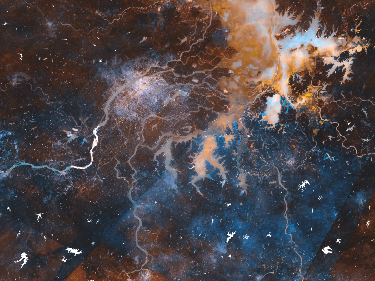 A non-geometric image of the Anthropocene watershed at Poyang Lake, derived from NDWI data (Sentinel-2, 2017–2024)