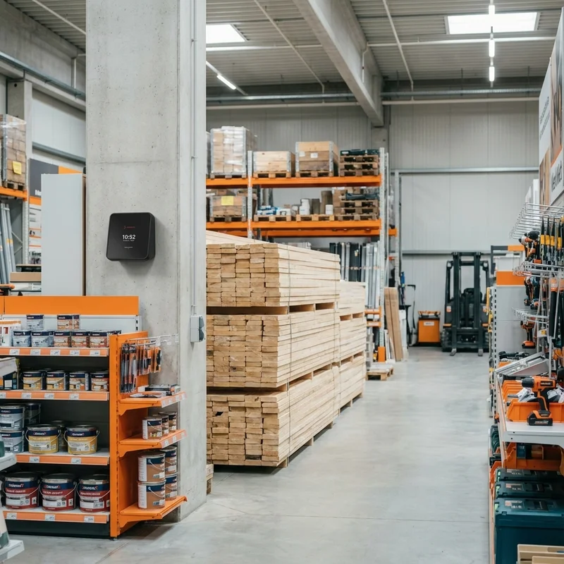 Zeiterfassungsterminal direkt im Baumarkt – einfach einstempeln, fertig