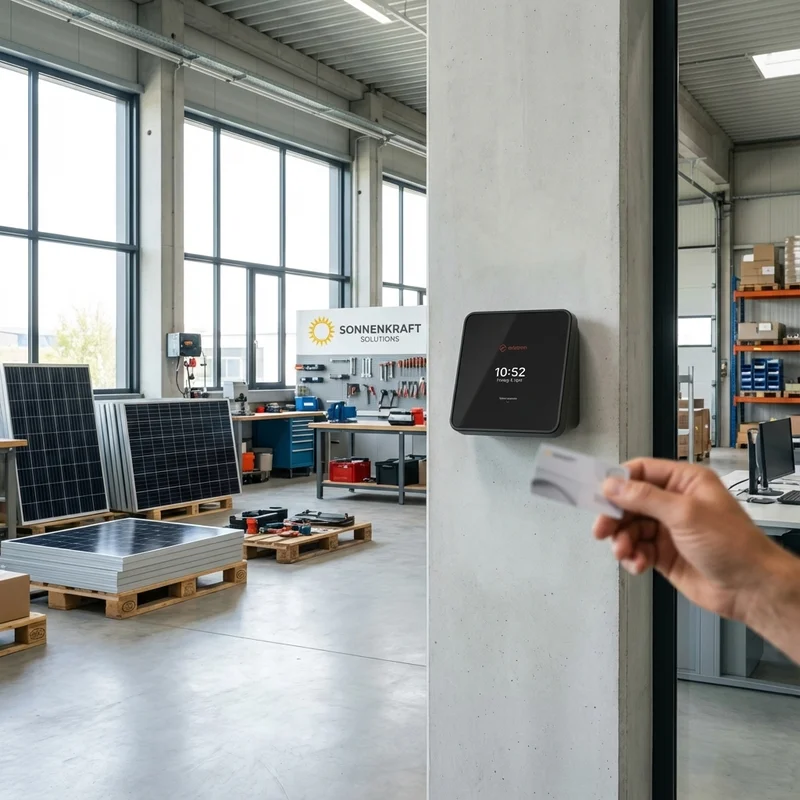 Zeiterfassungsterminal für deinen Solar- und PV-Betrieb – einstempeln, loslegen