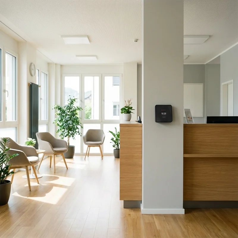 Zeiterfassungsterminal für deine Reha-Klinik – direkt am Eingang dabei