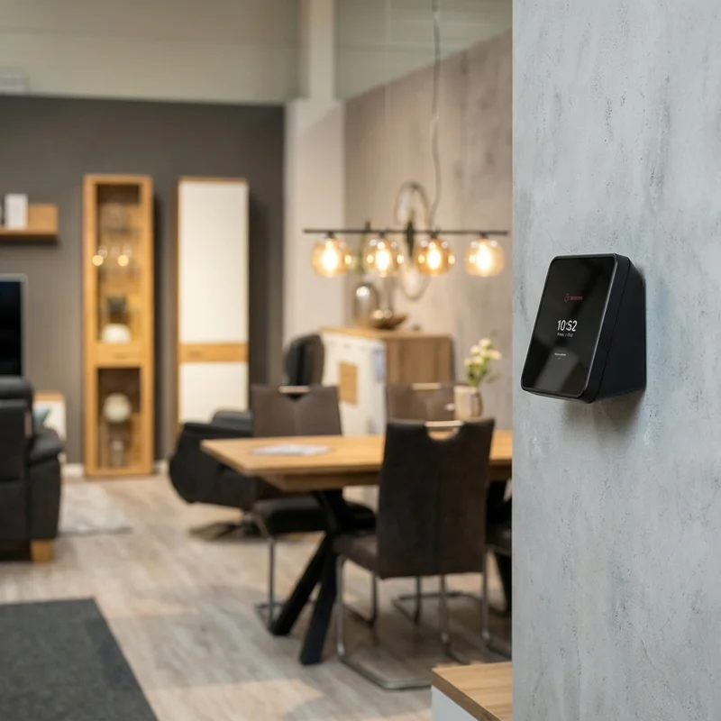 Zeiterfassungsterminal direkt im Möbelhaus – einstempeln, fertig