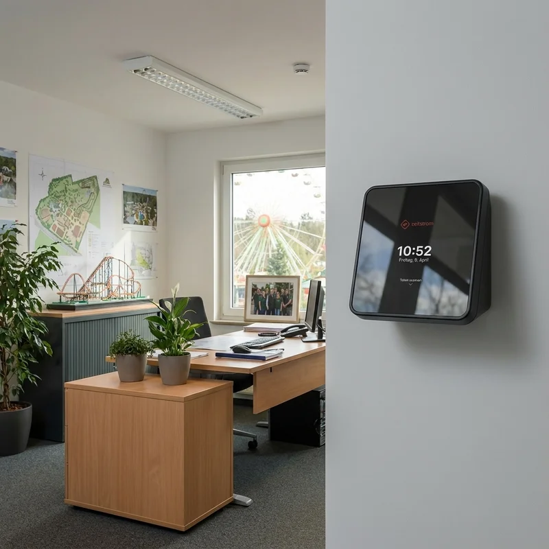 Zeiterfassungsterminal direkt im Park – einstecken, stempeln, fertig