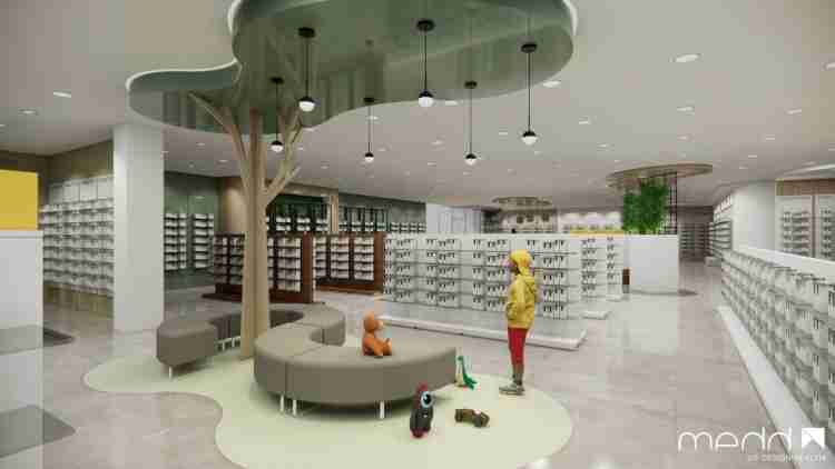 How to incorporate biomorphic patterns into pharmacy design?