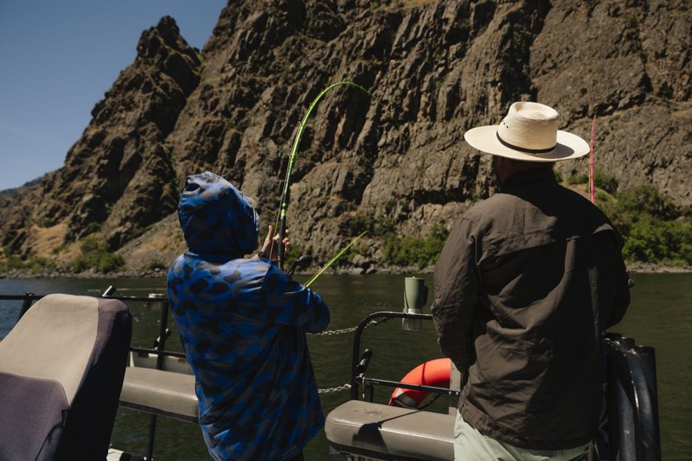 Guided fishing trip on the Snake River in Hells Canyon, Idaho