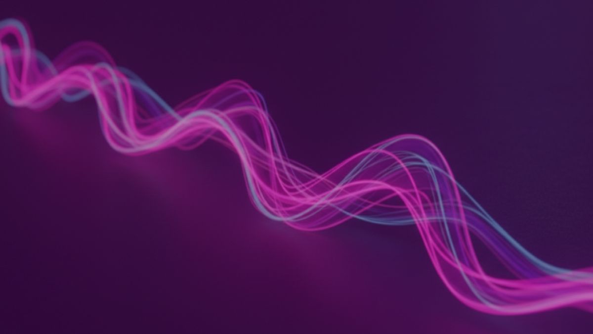 Neon colored image of a wave like lines symbolizing continuous sales momentum.