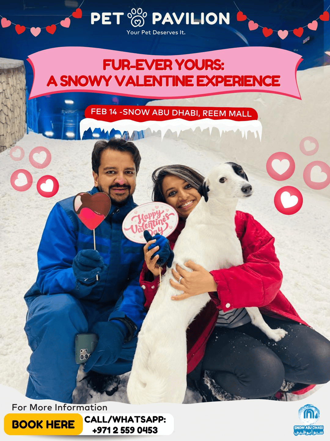 Fur-Ever Yours: A Snowy Valentine Experience at Snow Abu Dhabi! ❄️❤️